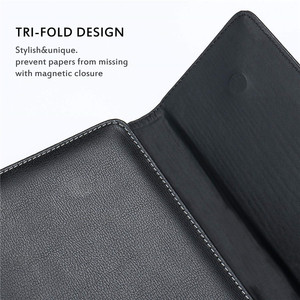 Thiết Kế mới Tri-fold Phong Cách Da Chính Hãng Danh Mục Đầu Tư với Magnetic Flap Đóng Cửa - Product Image 3