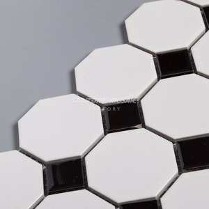 Thế Kỷ Khảm Vuông Bát Giác Khảm Gốm Đen Và Trắng - Product Image 4