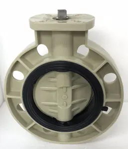 Pneumatik Aktuator Listrik Bare Square Poros EPDM Dilapisi PPH Butterfly Pipa Valve