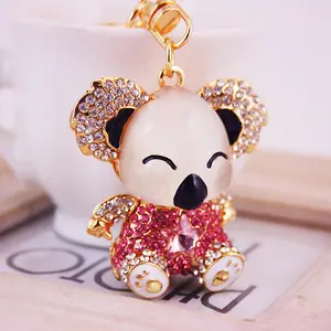 YWbeyond Kids Birthday Souvenirs Crystal Rhinestone Koala Bear Key Chain wedding Keychains Car keyring