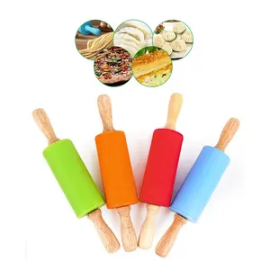 Wholesale mini silicone embossing rolling pin for noodle and fondant