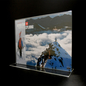 حامل علامة أكريليك شفاف حامل إعلاني مزدوج الوجهين صورة بلاستيكية إطارات ضوئية سطح المكتب الإعلان عرض عمودي - Product Image 6