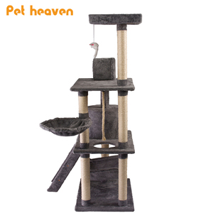 Gran diseño de <span class=keywords><strong>lujo</strong></span> de Sisal Oem de madera fabricante personalizado para mascotas gato Torre cubo en la casa del árbol del gato - Product Image 4