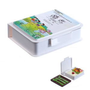 Bento Lunch Box Container Unique Design Microwave Colorful Print Kid School Bento Lunch Box Snack Container With Fork And Spoon