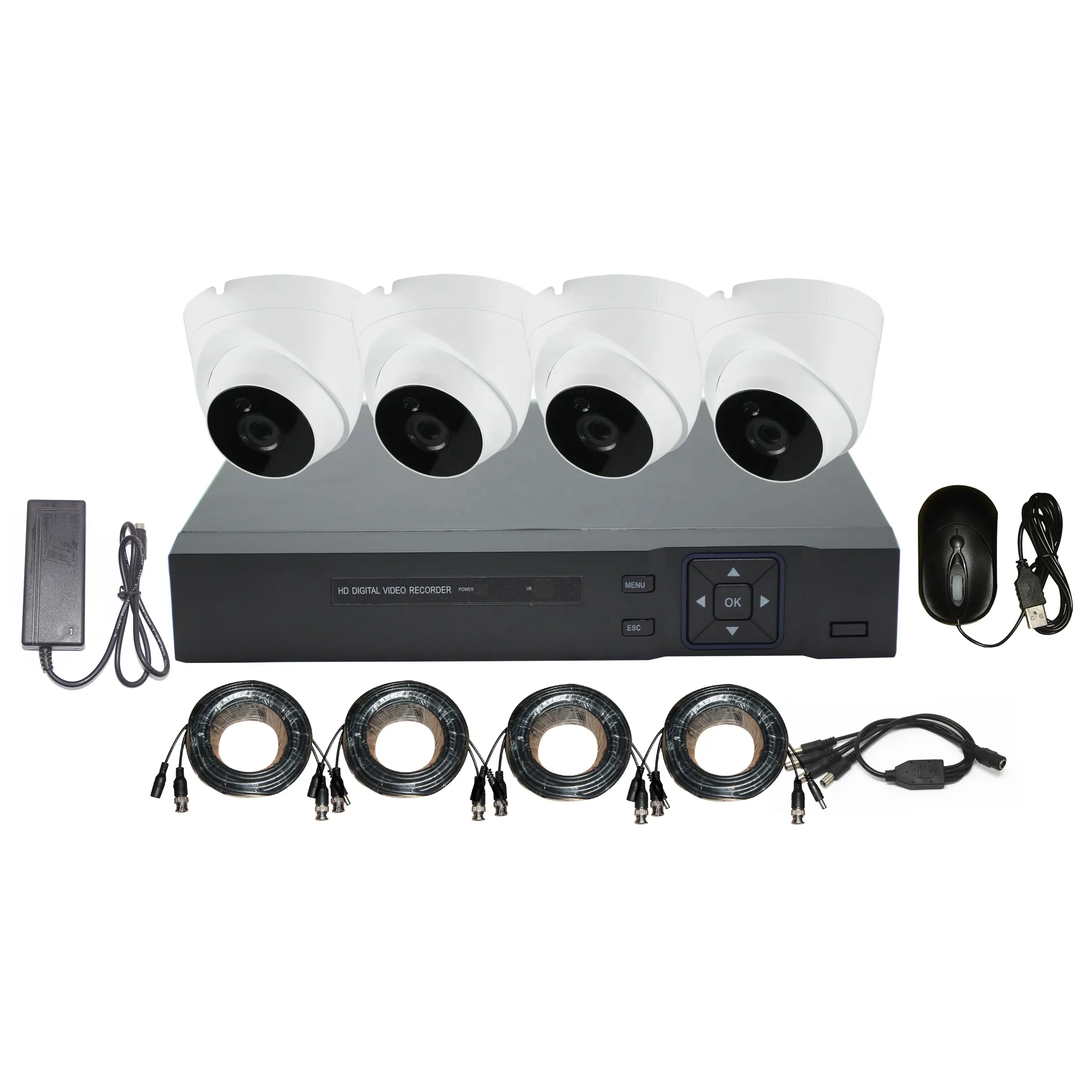 DVR Kit với 4 cái HD 2MP 5MP máy ảnh có dây DVR Kit cho dễ dàng thiết lập và cài đặt DVR Recorder Kit