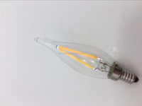 Bombilla LED de Filamento Regulable de 2W, E10 C35T, con Cubierta de Cristal