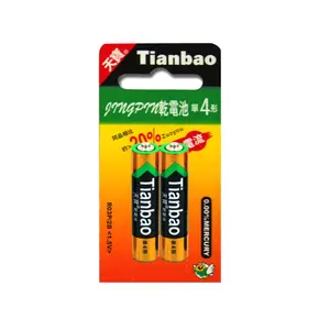 Batería de carbono de zinc, 1,5 v, marca Tianbao, r03p aaa, fabricación China