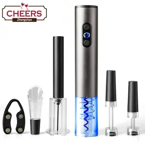 Nhà Sản Xuất Điện Wine Bottle Opener Set Với Nhựa Air Pressure Opener Set, Chân Không Stoppers, Lá Cutter Và Rượu Rót