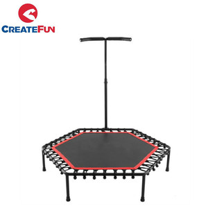 CreateFun 48 pulgadas 50 pulgadas 53 pulgadas de 55 pulgadas <span class=keywords><strong>Hexagonal</strong></span> Fitness trampolín <span class=keywords><strong>con</strong></span> <span class=keywords><strong>barra</strong></span> de la manija - Product Image 2