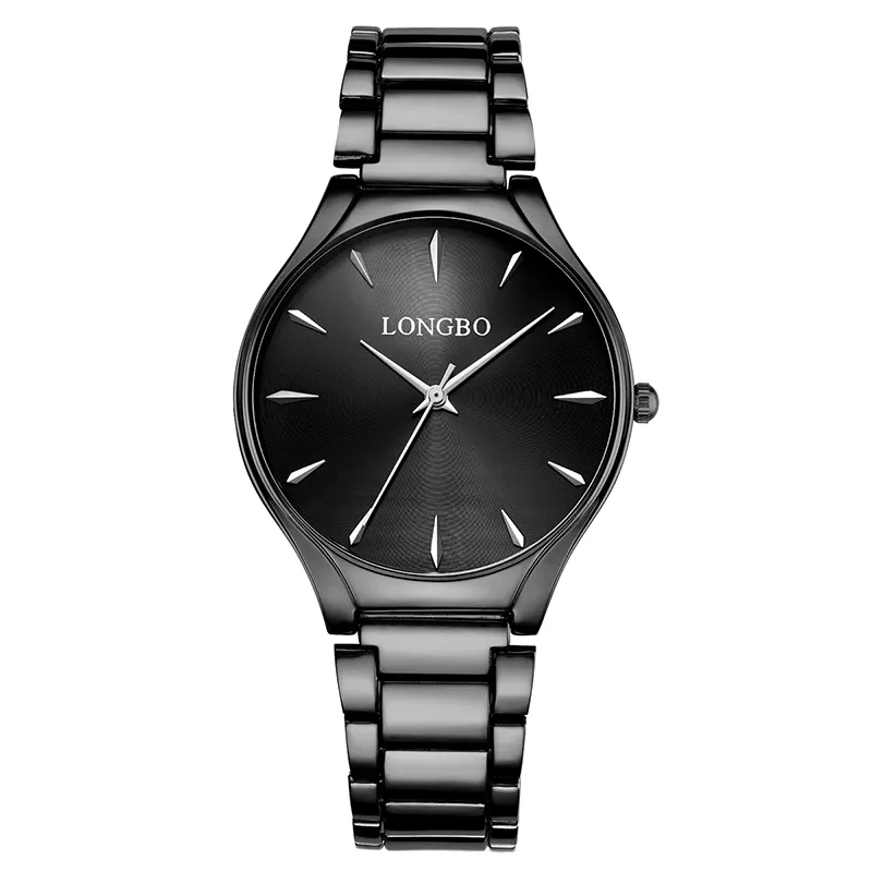 Longbo 80471 relógio de pulso masculino e feminino, relógio de quartzo e aço inoxidável para amantes e mulheres