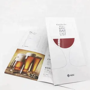 8 Pages 160*320mm BUFFET BAR LIST Menu/brochure Book Drink Water Single Printing In Shanghai