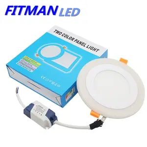 새로운 3 + 2W 6 + 3W 12 + 4W led 아크릴 라운드 recessed 블루 화이트 더블 컬러 led 패널 라이트