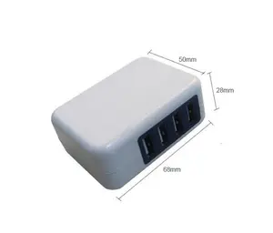 Pabrik Lipat Portable Cell Phone Internasional Adaptor Usb 5V 2.4a 4 Port Usb Travel Charger