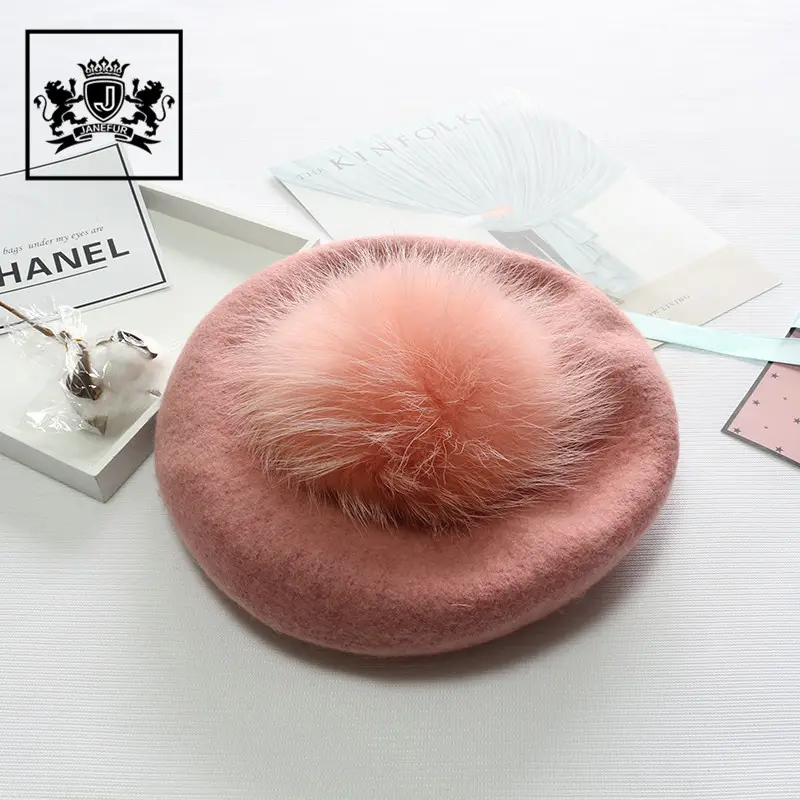 Дешевые зимние вязаные шерстяные фетровые береты для женщин