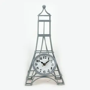金属仿古埃菲尔铁塔装饰骨架古董表时钟