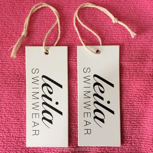 Waterdichte Badmode Papieren Hangtag, Mat Oppervlak Gerecycled Papier Hang Tag Met Katoenen Touw