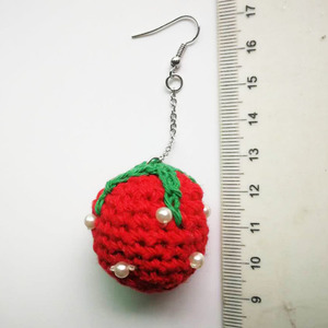<span class=keywords><strong>Pendientes</strong></span> de fruta de <span class=keywords><strong>ganchillo</strong></span> hechos <span class=keywords><strong>a</strong></span> mano declaración de moda pendiente de onda de algodón de fresa <span class=keywords><strong>pendientes</strong></span> redondos turquesa en diseño de fruta 10g - Product Image 4