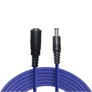 Waterdichte Connector Plug 5521 Netsnoer Man Vrouwelijke Dc5521 Solar Extension Nylon Gevlochten Dc Jack Kabel