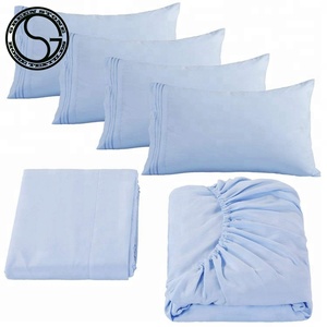 <span class=keywords><strong>Set</strong></span> di lenzuola da letto in microfibra con conteggio di fili 1800 in 6 pezzi <span class=keywords><strong>Set</strong></span> di lenzuola da letto King Size stile semplice per la casa Hotel 6 pezzi in poliestere - Product Image 2