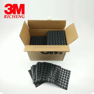 Negro 3M SJ5003 pies de goma adhesivos de forma semiesférica, Reducir ruido, vibración, arañazos, 11,2mm(W) x 5,1mm(H), 3000pcs/case