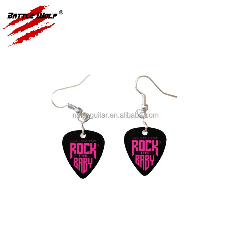 Biểu Tượng Tùy Chỉnh Guitar Pick Celluloid Bông Tai Đồ Trang Sức Âm Nhạc