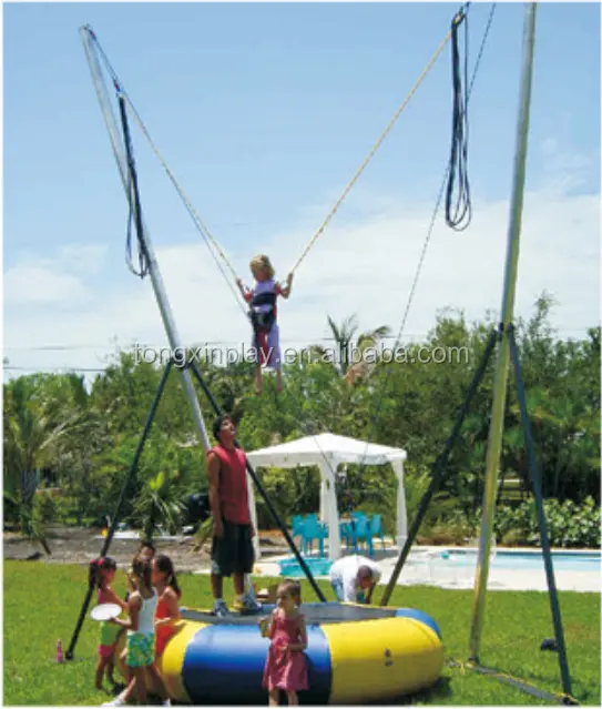 Trampolín bungee para saltar para niños y adultos, cama elástica individual para exteriores, gran oferta