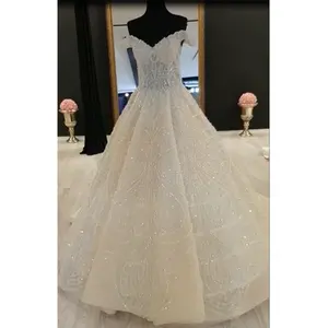 Eslieb2019新着ウェディングドレスフルビーズ新しいデザインリアルワーク写真Vestito da sposa A-line Vestido de novia