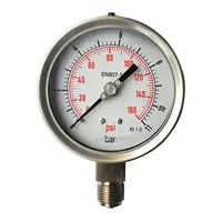 Stainless Steel Manometer, Glycerin Filled Pressure Gauge