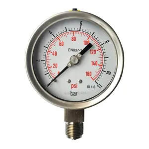 Rvs Manometer Glycerine Gevulde Manometer