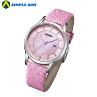 BOMAXE bleu diamant 3 ATM étanche véritable strass japon mouvement montre pas cher mode affaires Simple cuir Direct
