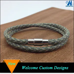 Alibaba grosir stainless steel magnetik gesper Paracord gelang