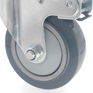 Rodas retráteis de poliuretano PU para carrinhos, freio total de placa superior, rodízio giratório 75mm 100mm 125mm 3 4 5 polegadas