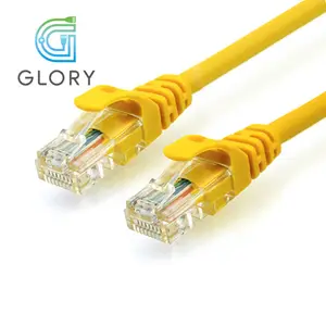 Kualitas Tinggi Sertifikasi RJ45 Konektor Internet Kabel 1 Meter Kuning Cat5e UTP Patch Kabel