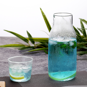 Commercio all'ingrosso di lusso Design moderno 500ml borosilicato di <span class=keywords><strong>vetro</strong></span> brocca di <span class=keywords><strong>acqua</strong></span> Set eco-friendly <span class=keywords><strong>caraffa</strong></span> per caffè e succo per feste e regali - Product Image 3