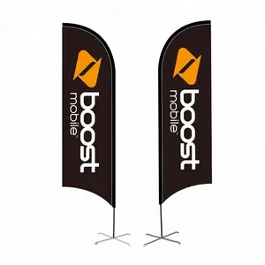 Groothandel Gratis Ontwerp Custom Wing Feather Flag Outdoor Reclame Promotie Strandvlaggen