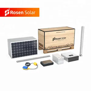 Rosen desain sistem fotovoltaik surya 3 inci 5HP DC harga pompa Submersible air surya