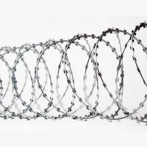 Anti-Climb razor wire fence/galvanised RAZOR COIL BARRIERS/SINGLE SPIRAL CONCERTINA WIRE CBT65