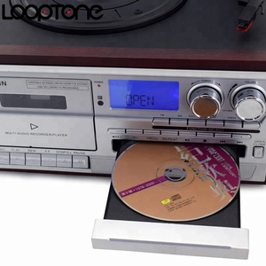 Lecteur de disques vinyles multi-audio DESONIC, tourne-disque vintage, lecteur de CD et de cassettes, radio AM/FM, <span class=keywords><strong>enregistreur</strong></span> <span class=keywords><strong>USB</strong></span>, entrée auxiliaire, sortie RCA - Product Image 4