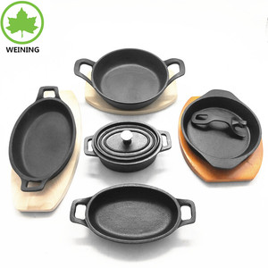 Antiaderente set di pentole <span class=keywords><strong>In</strong></span> <span class=keywords><strong>Ghisa</strong></span> Fajita Piastra con Vassoio <span class=keywords><strong>In</strong></span> Legno pentola e padella - Product Image 5