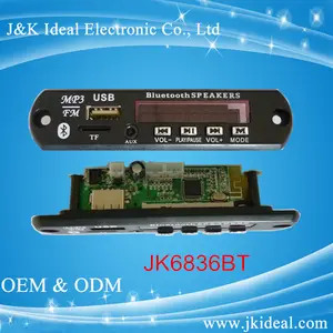 JK6836BT usb mp3 kit usb mp4 lecteur carte de circuit, mp5 décodeur vidéo