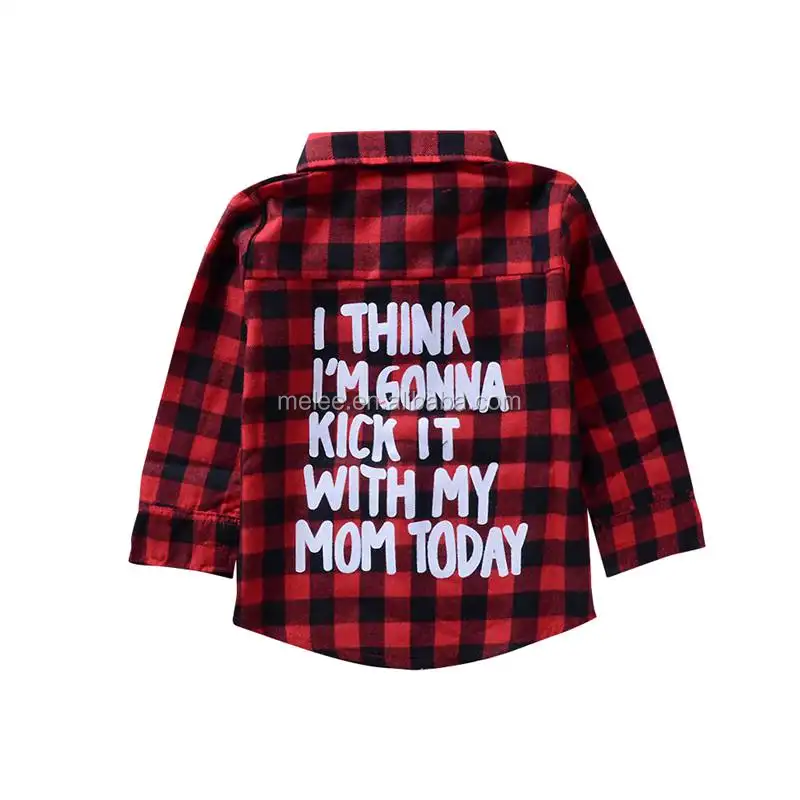 P108059 Kleinkind Kinder Baby Jungen Mädchen rot Plaid Tops Shirt Langarm Plaids Shirt