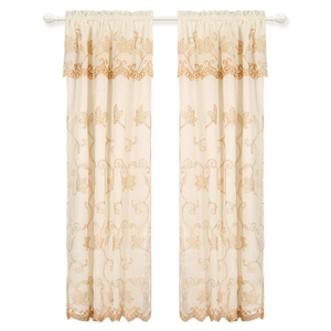 Rideau <span class=keywords><strong>en</strong></span> <span class=keywords><strong>Organza</strong></span> Transparent, 1 pièce, fil doré de haute qualité pour panneau - Product Image 1