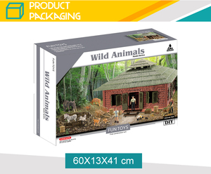 Jouets en plastique de la jungle en gros, animaux sauvages en vrac avec des noms et une maison de chasseur - Product Image 5