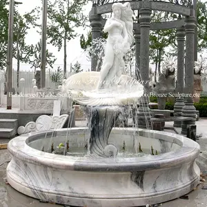 OEM customized YOU FINE birth of venus statue water fountain white marble birth of wooden crate with soft