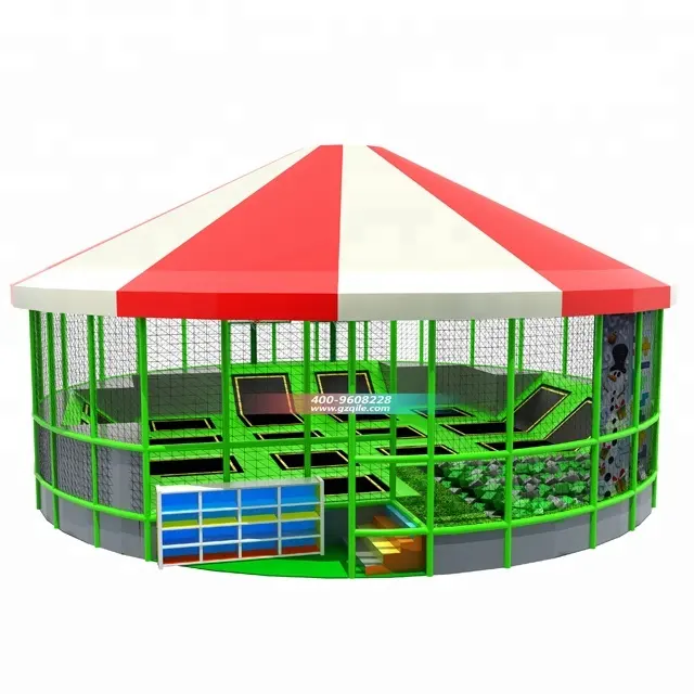 Caldo popolare piccolo parco trampolino trampolino rettangolare professionale all'aperto con tetto per la casa