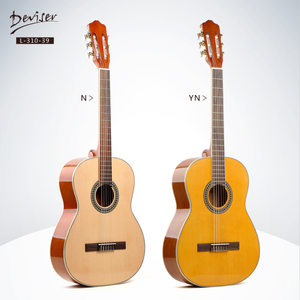 High Quality Full Size Spanish and Classical Guitar 39 Inch Standard Concert Size with Gloss Finish Rosewood/Linden Backside