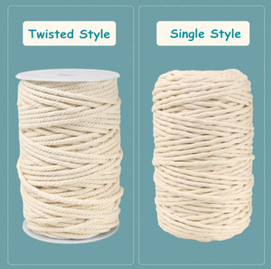 <span class=keywords><strong>Cuerda</strong></span> de macramé de algodón de una sola hebra natural, 3mm, 4mm, <span class=keywords><strong>5mm</strong></span>, a la venta - Product Image 5