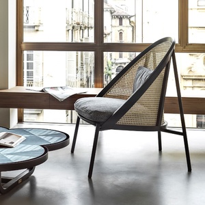 Di Fascia alta Mobili Per Il Tempo Libero In Metallo Nero Gambe In Legno Rattan Divano Sedia Per Bar - Product Image 4