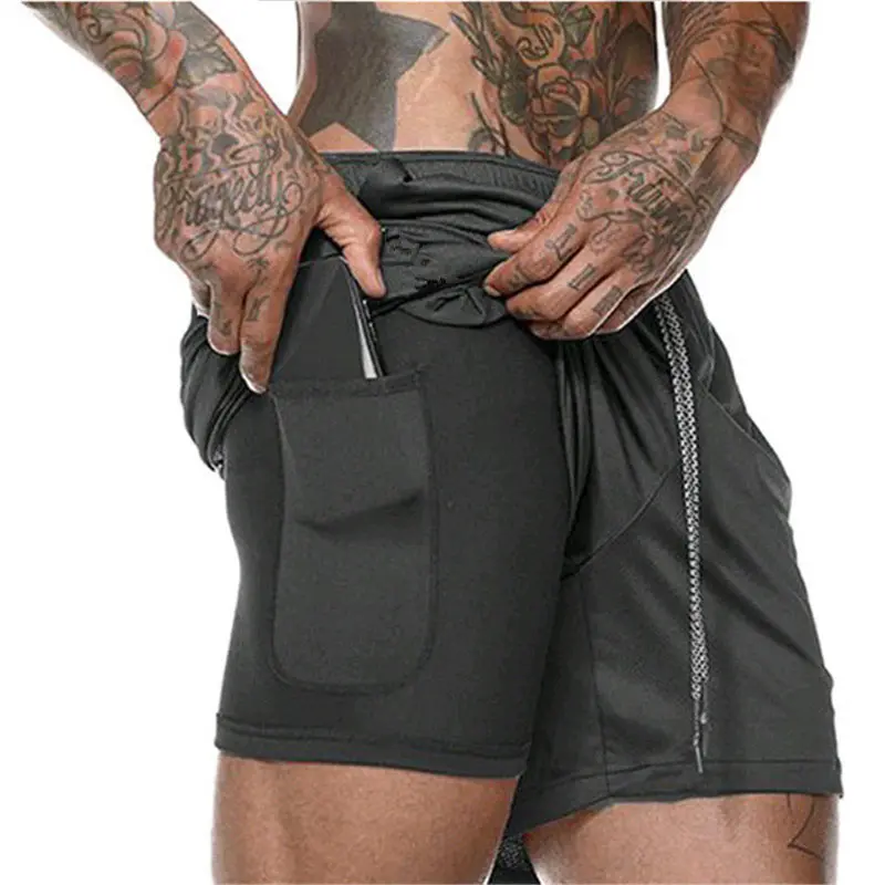 OEM mens fitness apparel gym shorts with pockets quick-drying breathable outdoor wear workout polyester running mens shorts