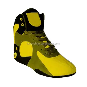 Sapatos de boxe masculinos, sapatos esportivos amarelos para luta quente e camurça, venda a atacado